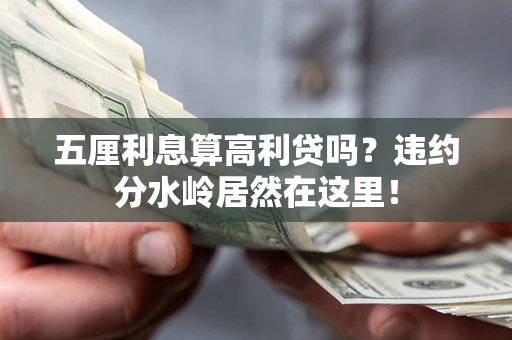 济南五厘利息算高利贷吗？违约分水岭居然在这里！