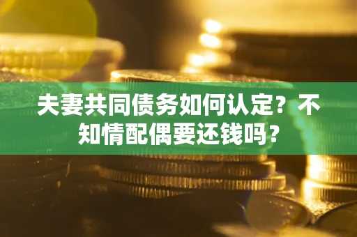 济南夫妻共同债务如何认定？不知情配偶要还钱吗？