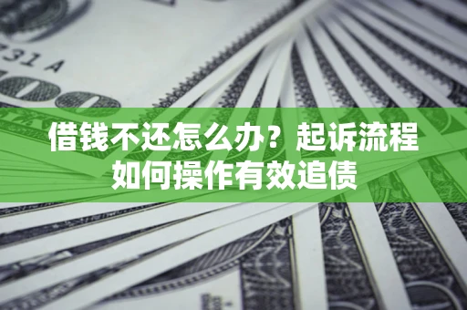 济南借钱不还怎么办？起诉流程如何操作有效追债