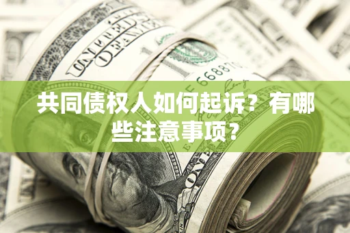 济南共同债权人如何起诉？有哪些注意事项？